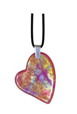 Side Heart Pendant With Sterling Silver Bail